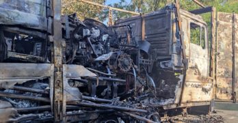 Три украински влекача изгоряха между Пъстрогор и Левка, община Свиленград