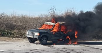 Изгоря напълно български автомобил, пътуващ за Одрин. Шофьорът е изчезнал