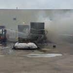 ТИР се подпали и изгоря на ГКПП „Капитан Андреево“, докато чака митническа проверка