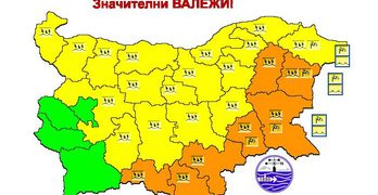Жълт код за валежи утре, очакват се между 35 и 65 л/кв. м